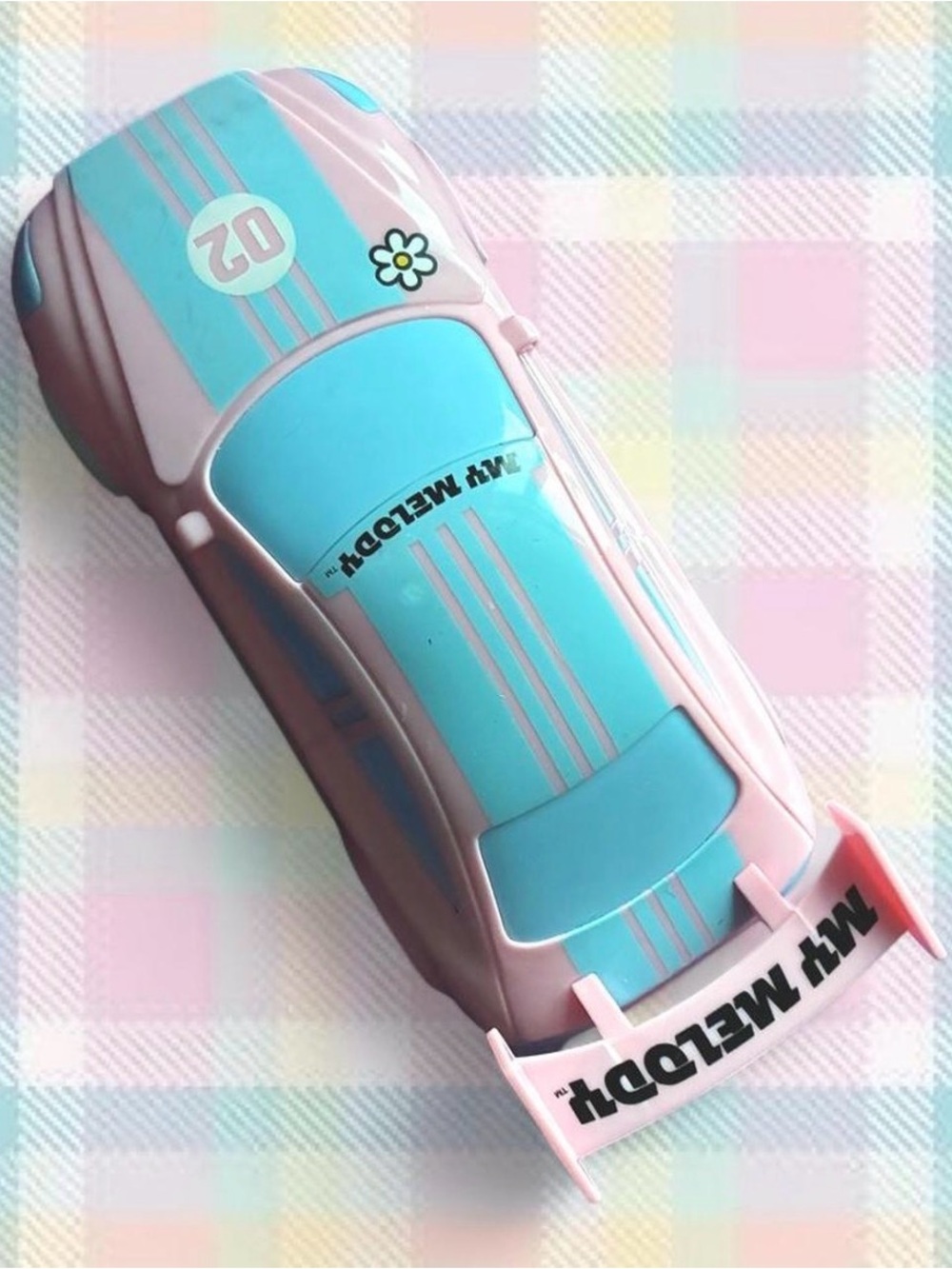 Sanrio My Melody Pink and Light Blue Race Car Toy